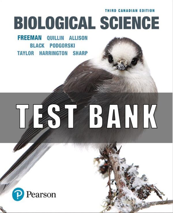 Test Bank for Biological Science, 3rd Canadian Edition Scott Freeman