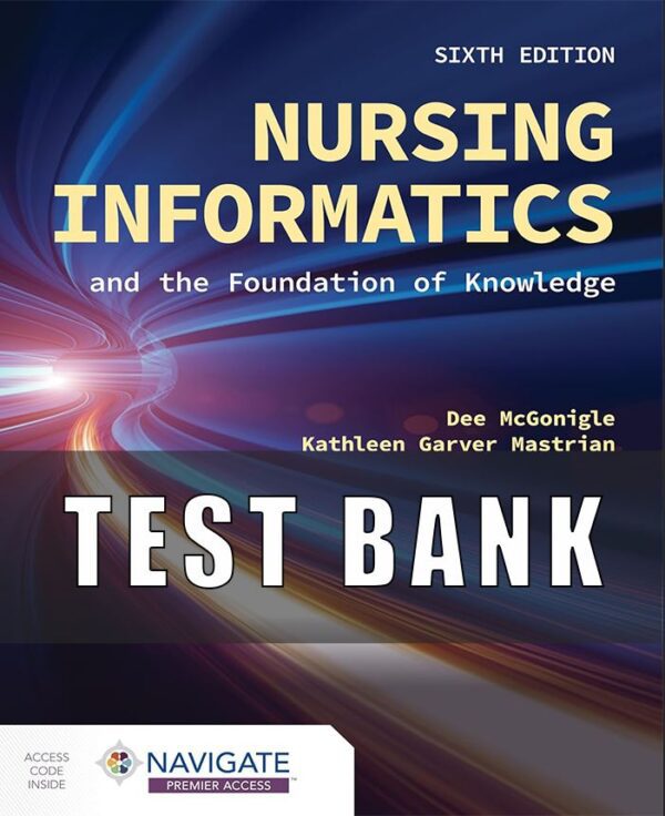 Test Bank For Nursing Informatics and the Foundation of Knowledge 6th Edition by Dee McGonigle