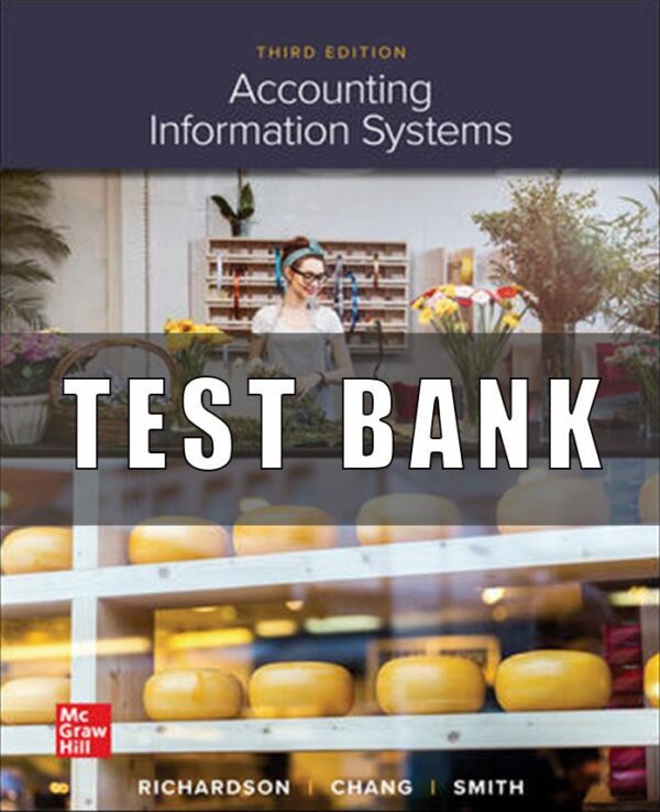 Test Bank for Accounting Information Systems, 3rd Edition, Vernon Richardson, Chengyee Chang, Rod Smith